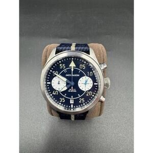 Jack Mason Aviation Nylon Band Men's Analog Watch Luminous JM-A112-001 Very Rare